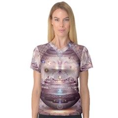 Cosmic Egg Sacred Geometry Art V-neck Sport Mesh Tee