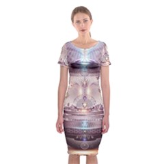 Cosmic Egg Sacred Geometry Art Classic Short Sleeve Midi Dress