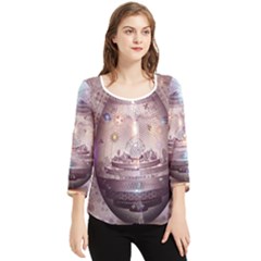 Cosmic Egg Sacred Geometry Art Chiffon Quarter Sleeve Blouse by Grandong