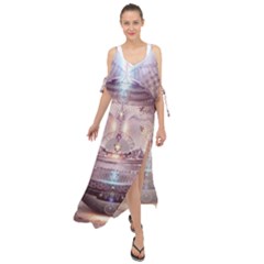 Cosmic Egg Sacred Geometry Art Maxi Chiffon Cover Up Dress by Grandong