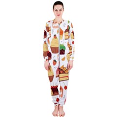 Dessert And Cake For Food Pattern Onepiece Jumpsuit (ladies) by Grandong