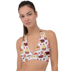 Dessert And Cake For Food Pattern Halter Plunge Bikini Top by Grandong