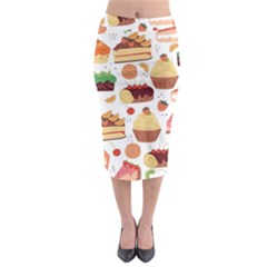 Dessert And Cake For Food Pattern Midi Pencil Skirt by Grandong