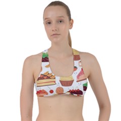 Dessert And Cake For Food Pattern Criss Cross Racerback Sports Bra by Grandong