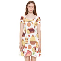 Dessert And Cake For Food Pattern Inside Out Cap Sleeve Dress by Grandong