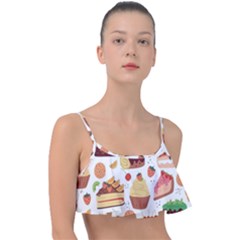 Dessert And Cake For Food Pattern Frill Bikini Top by Grandong