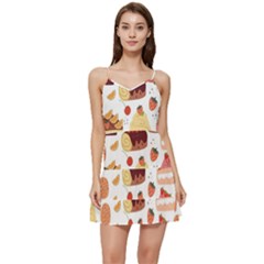 Dessert And Cake For Food Pattern Short Frill Dress by Grandong