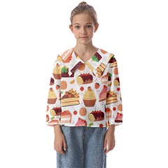 Dessert And Cake For Food Pattern Kids  Sailor Shirt by Grandong