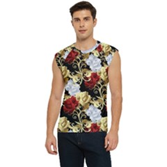 Roses Seamless Pattern Men s Raglan Cap Sleeve Tee by Grandong