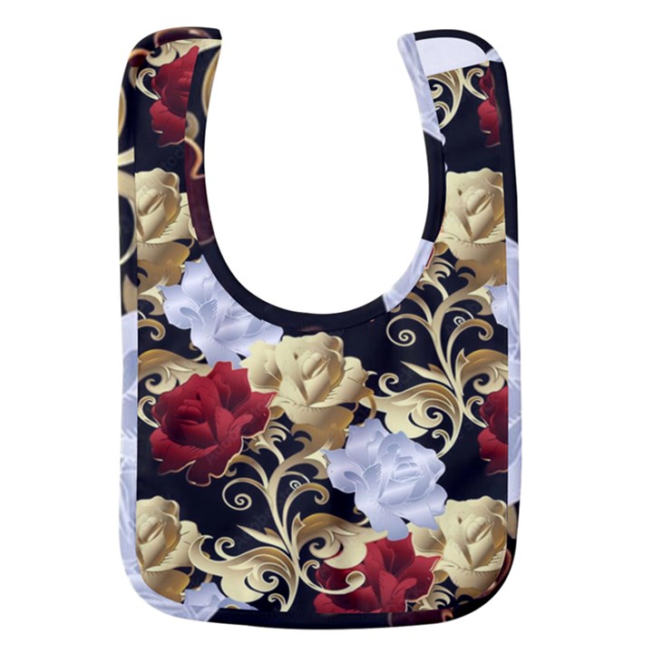 Roses Seamless Pattern Baby Bib