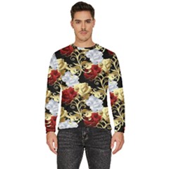 Roses Seamless Pattern Men s Fleece Sweatshirt by Grandong