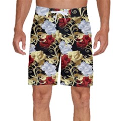 Roses Seamless Pattern Men s Beach Shorts