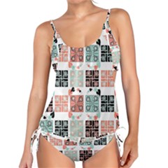 Mint Black Coral Heart Paisley Tankini Set by Grandong