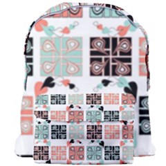 Mint Black Coral Heart Paisley Giant Full Print Backpack by Grandong