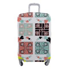 Mint Black Coral Heart Paisley Luggage Cover (small) by Grandong