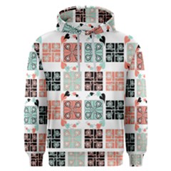 Mint Black Coral Heart Paisley Men s Overhead Hoodie by Grandong