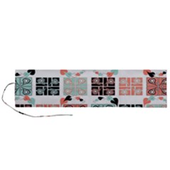 Mint Black Coral Heart Paisley Roll Up Canvas Pencil Holder (l) by Grandong