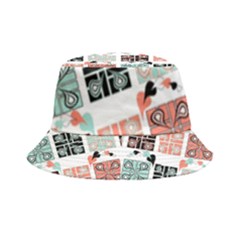 Mint Black Coral Heart Paisley Inside Out Bucket Hat by Grandong