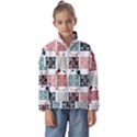 Mint Black Coral Heart Paisley Kids  Half Zip Hoodie View1