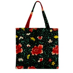 Background Vintage Japanese Design Zipper Grocery Tote Bag by Grandong