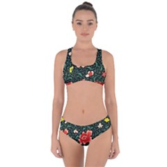 Background Vintage Japanese Design Criss Cross Bikini Set by Grandong