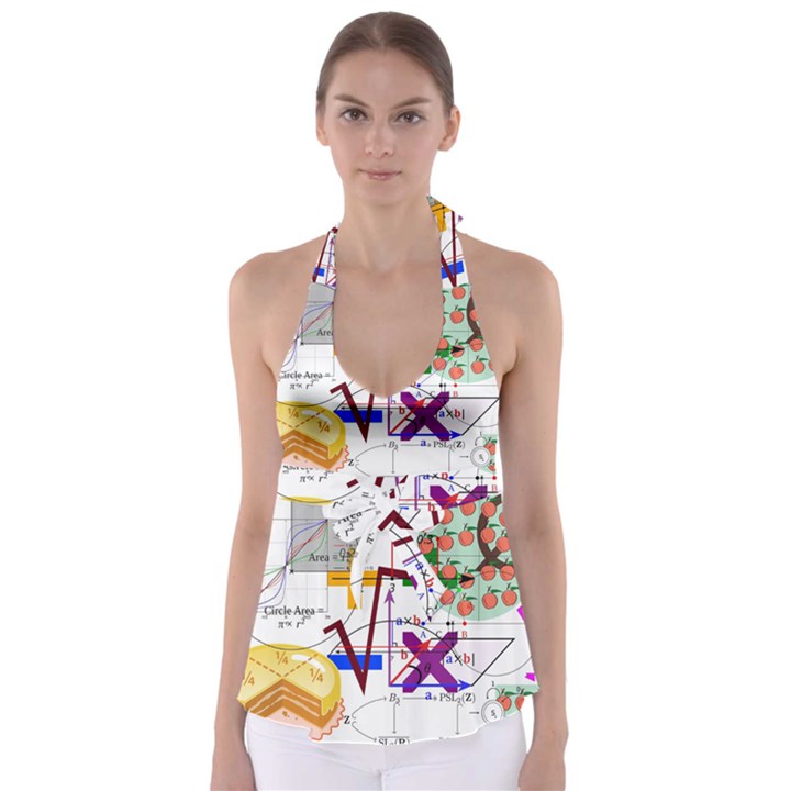 Mathematics Formula Physics School Tie Back Tankini Top