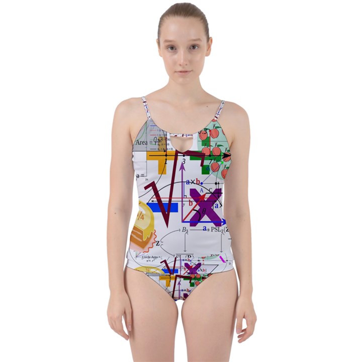 Mathematics Formula Physics School Cut Out Top Tankini Set