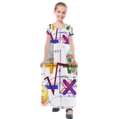 Mathematics Formula Physics School Kids  Short Sleeve Maxi Dress by Grandong