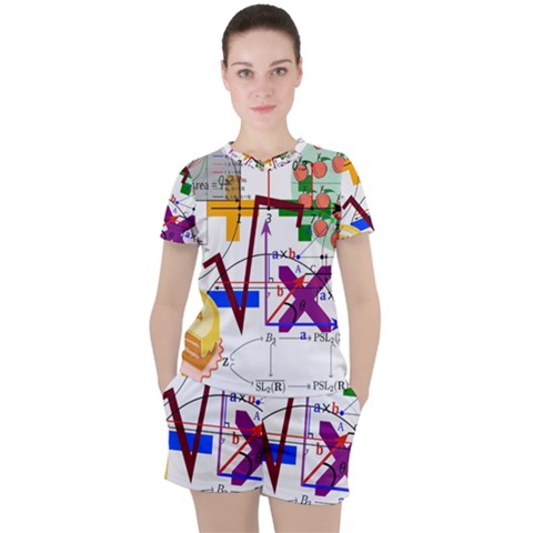 Mathematics Formula Physics School Women s Tee And Shorts Set by Grandong