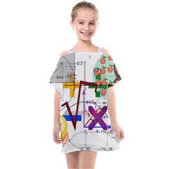 Mathematics Formula Physics School Kids  One Piece Chiffon Dress by Grandong