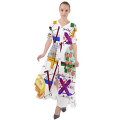 Mathematics Formula Physics School Waist Tie Boho Maxi Dress by Grandong