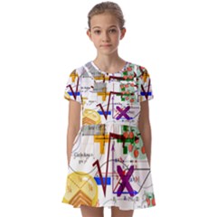 Mathematics Formula Physics School Kids  Short Sleeve Pinafore Style Dress by Grandong