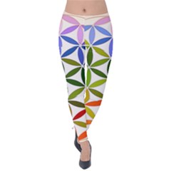 Mandala Rainbow Colorful Velvet Leggings by Grandong