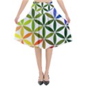 Mandala Rainbow Colorful Flared Midi Skirt View1