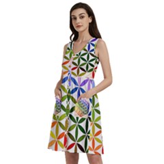 Mandala Rainbow Colorful Sleeveless Dress With Pocket by Grandong