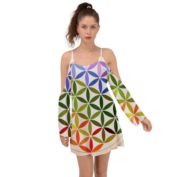 Mandala Rainbow Colorful Boho Dress