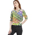 Mandala Rainbow Colorful Quarter Sleeve Blouse View1