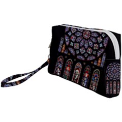 Chartres Cathedral Notre Dame De Paris Stained Glass Wristlet Pouch Bag (small) by Grandong