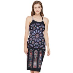 Chartres Cathedral Notre Dame De Paris Stained Glass Bodycon Cross Back Summer Dress by Grandong