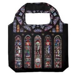 Chartres Cathedral Notre Dame De Paris Stained Glass Premium Foldable Grocery Recycle Bag by Grandong