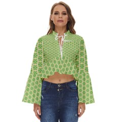 Another-green-design Another-green-design Boho Long Bell Sleeve Top