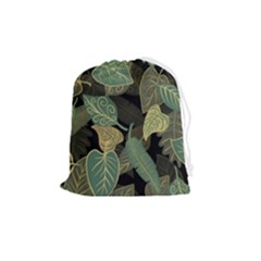 Autumn Fallen Leaves Dried Leaves Drawstring Pouch (medium) by Grandong