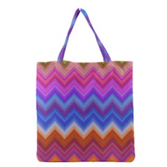 Pattern Chevron Zigzag Background Grocery Tote Bag by Grandong