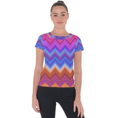 Pattern Chevron Zigzag Background Short Sleeve Sports Top  by Grandong