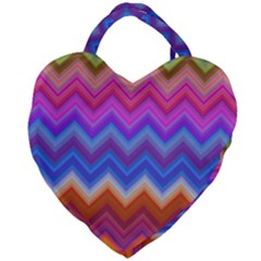 Pattern Chevron Zigzag Background Giant Heart Shaped Tote by Grandong