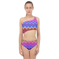 Pattern Chevron Zigzag Background Spliced Up Two Piece Swimsuit by Grandong