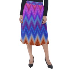 Pattern Chevron Zigzag Background Classic Velour Midi Skirt  by Grandong