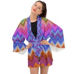 Pattern Chevron Zigzag Background Long Sleeve Kimono by Grandong