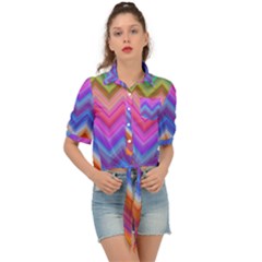 Pattern Chevron Zigzag Background Tie Front Shirt  by Grandong