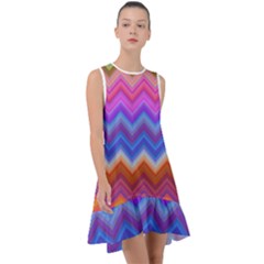 Pattern Chevron Zigzag Background Frill Swing Dress